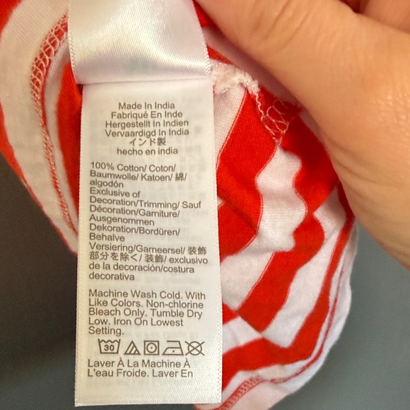 J. Crew Women’s Red and White Striped Collectors Tee with crab - Picture 4 of 4